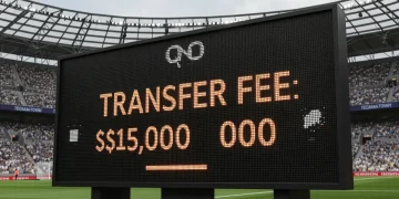 Illustration of a $15 million transfer fee impacting a soccer club's strategy.