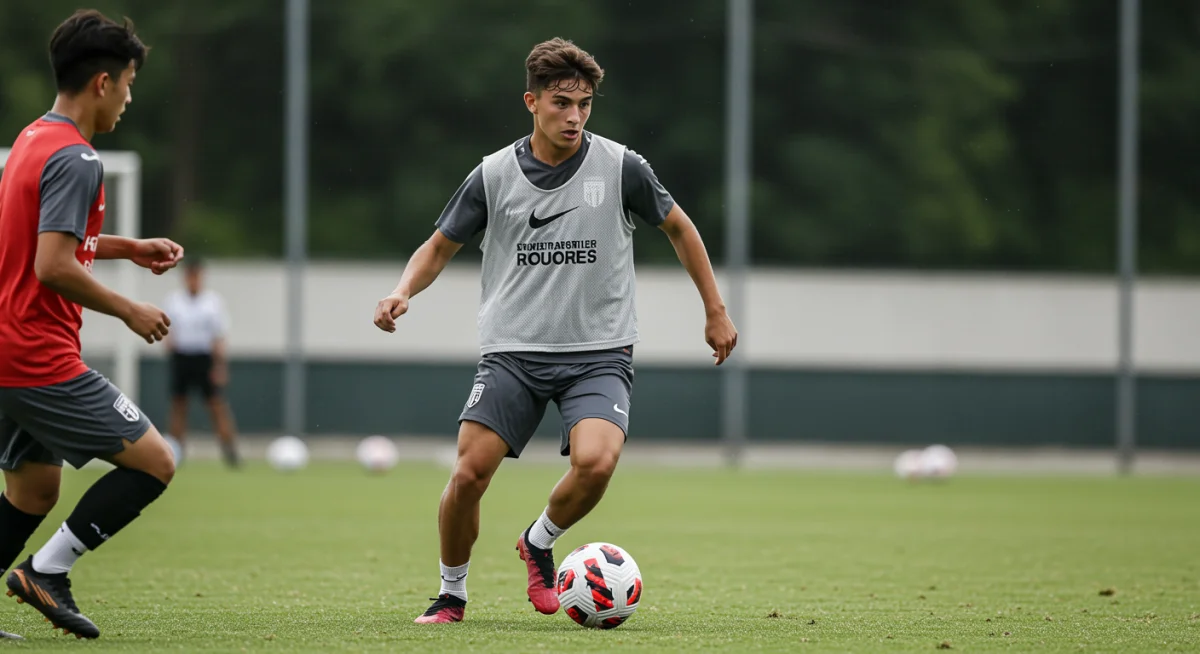 Young American midfielder demonstrating exceptional ball control in a youth game