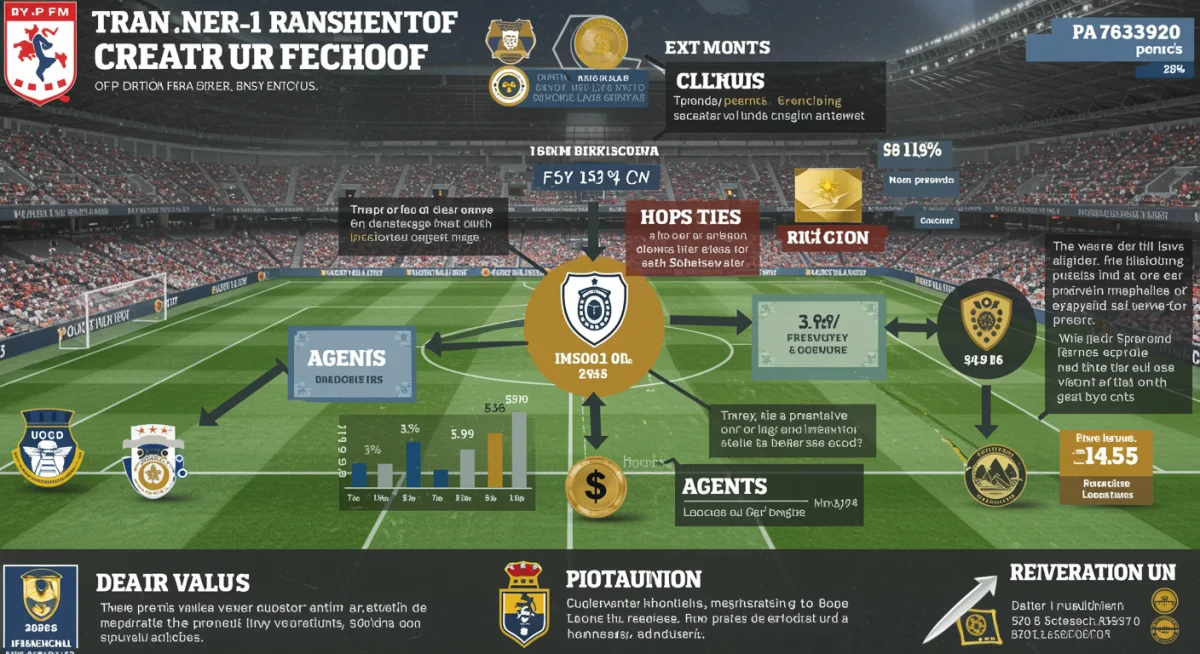 Graphic illustrating the intricate financial impact and revenue generation of a high-profile player transfer between major soccer clubs.