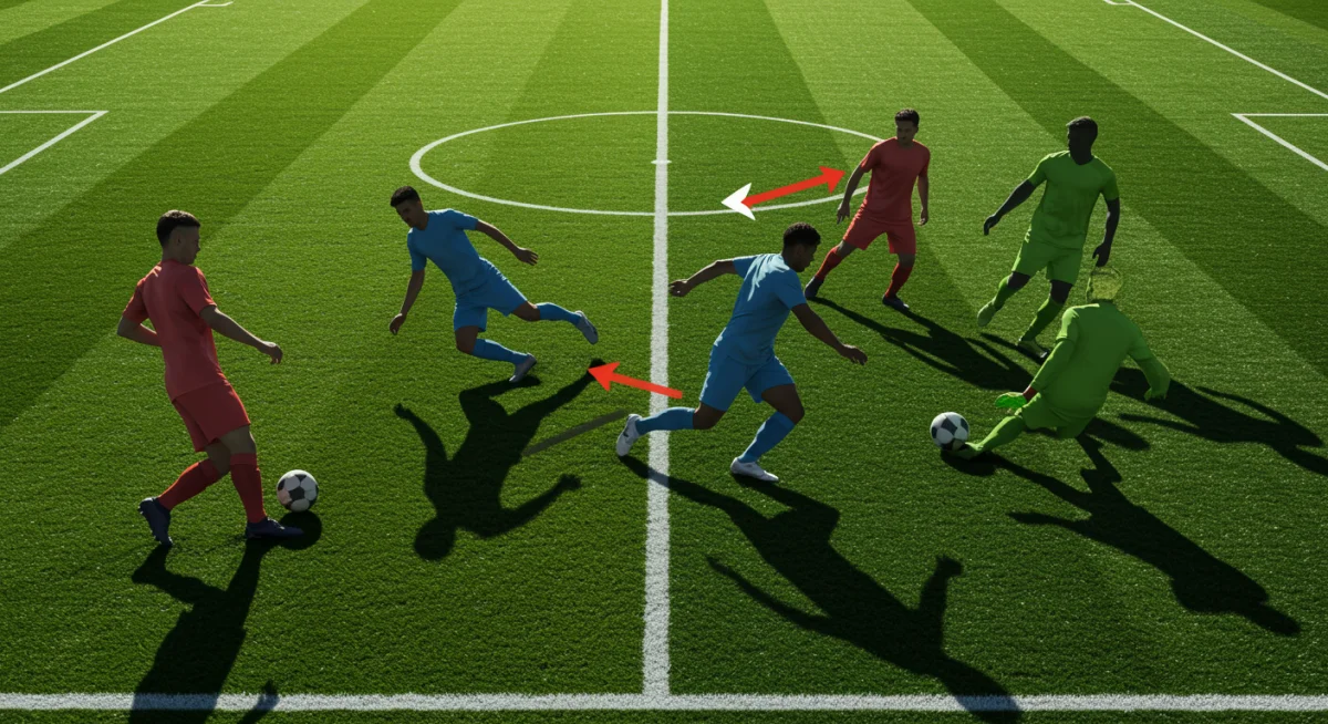 Infographic showing key defensive actions of a modern soccer midfielder.