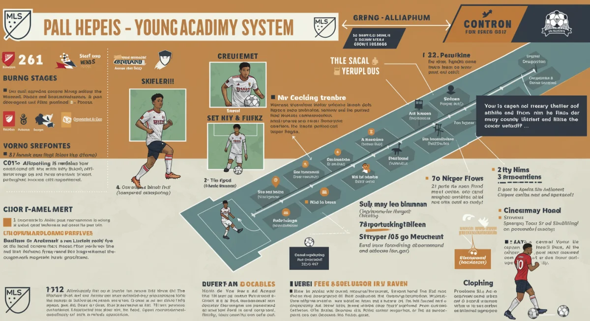Infographic showing a clear pathway for youth players through an MLS academy to the first team.