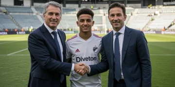 Influential soccer agents negotiating a future MLS prospect's transfer.