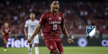 Collegiate soccer player celebrating, symbolizing MLS Draft 2025 prospects