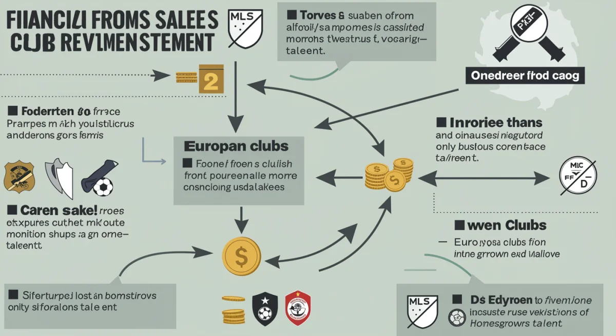 Diagram showing financial impact of MLS homegrown player sales on club reinvestment