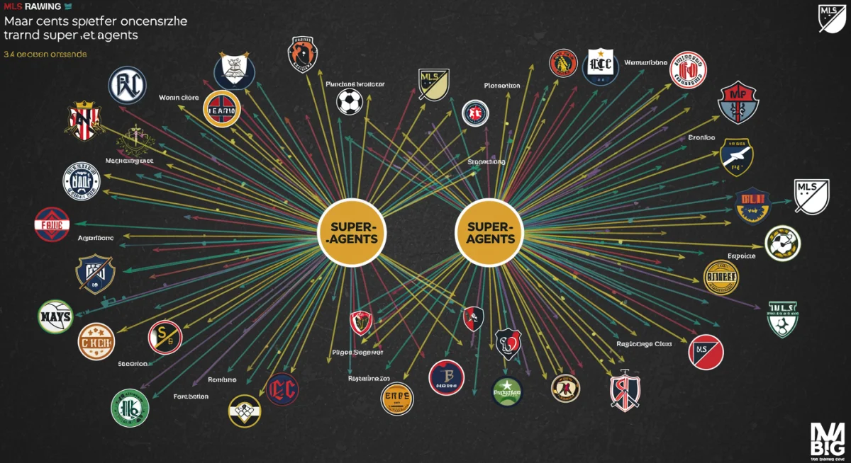 Visual representation of player agent networks influencing MLS transfers.
