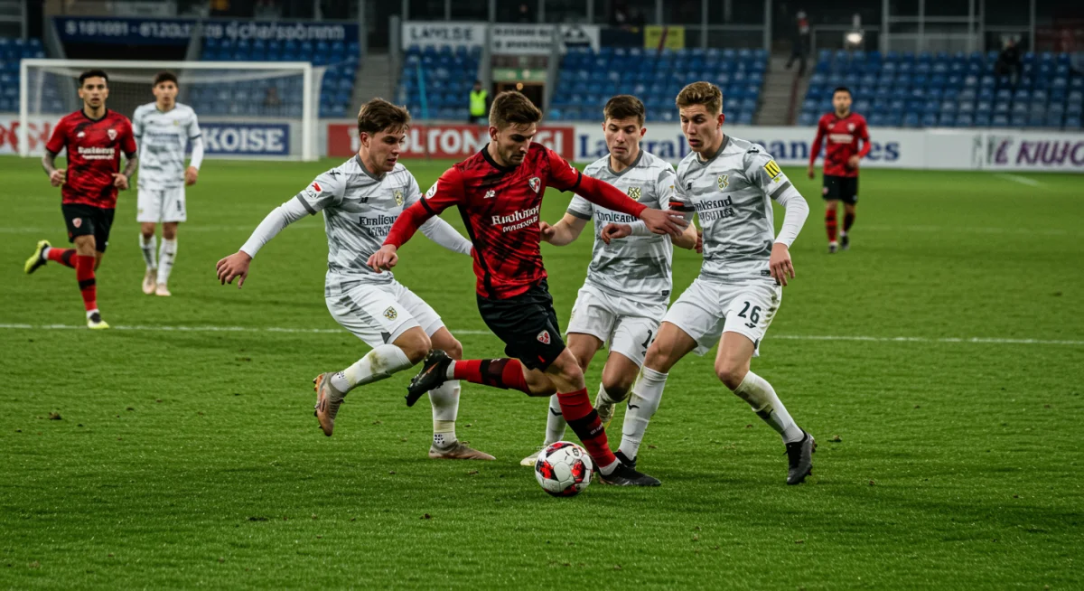 Player receiving ball in half-space under pressure