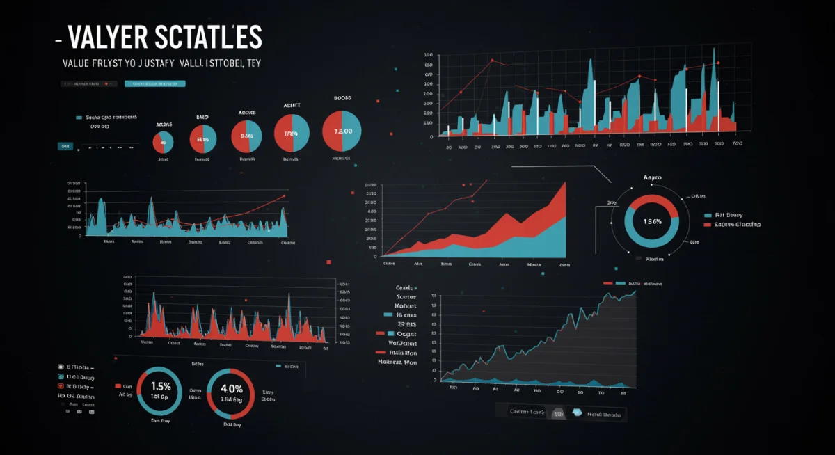 Digital charts displaying player statistics and market value for contract analysis.