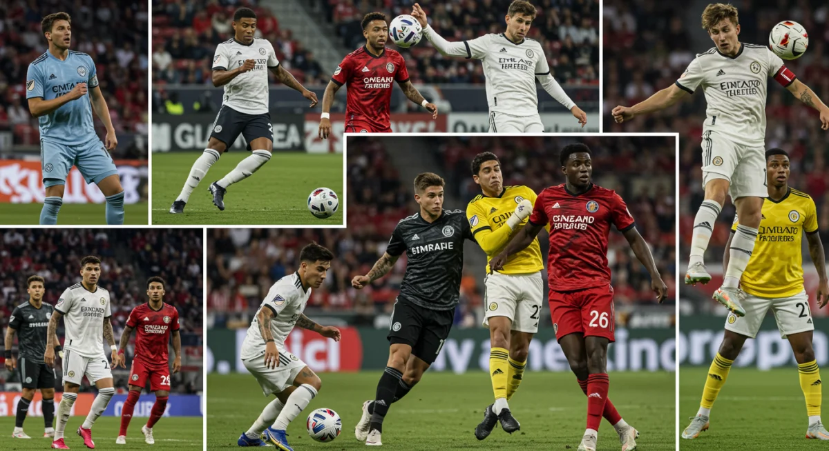 Various defensive actions by top international players, demonstrating versatility and impact on the pitch.