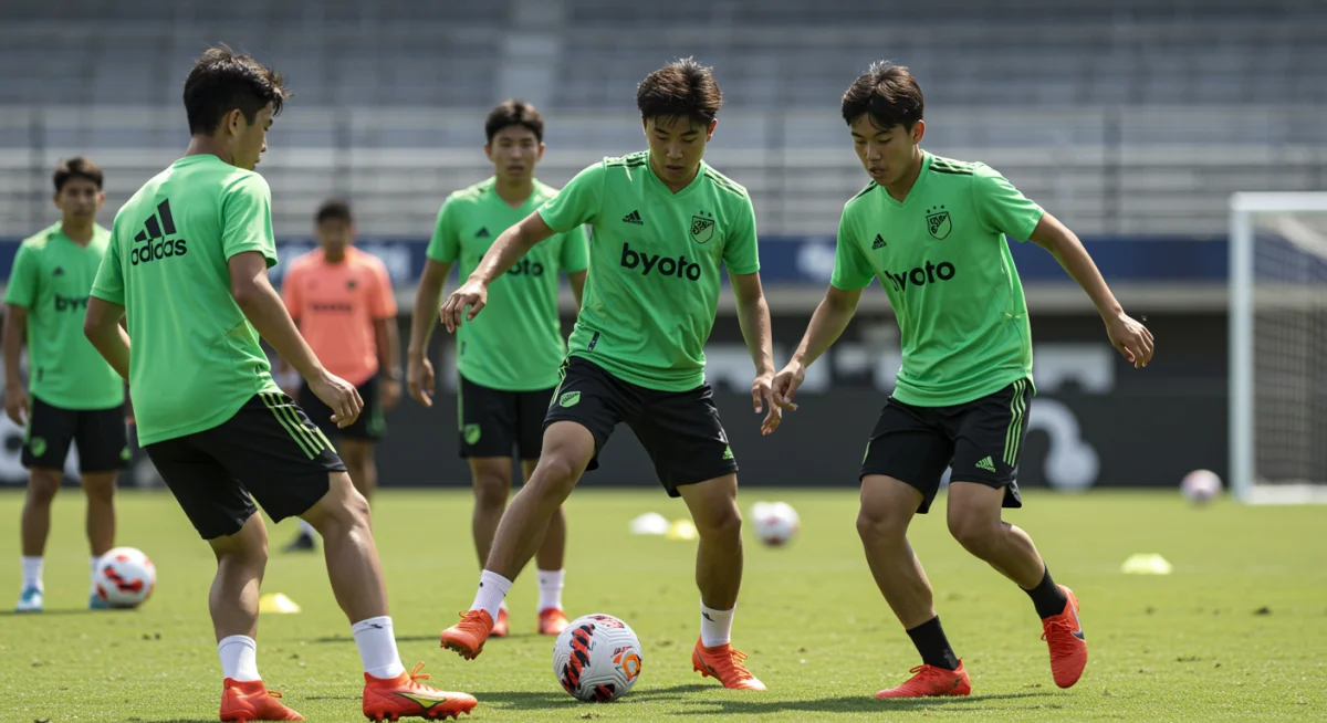 Young soccer players training for future MLS talent identification