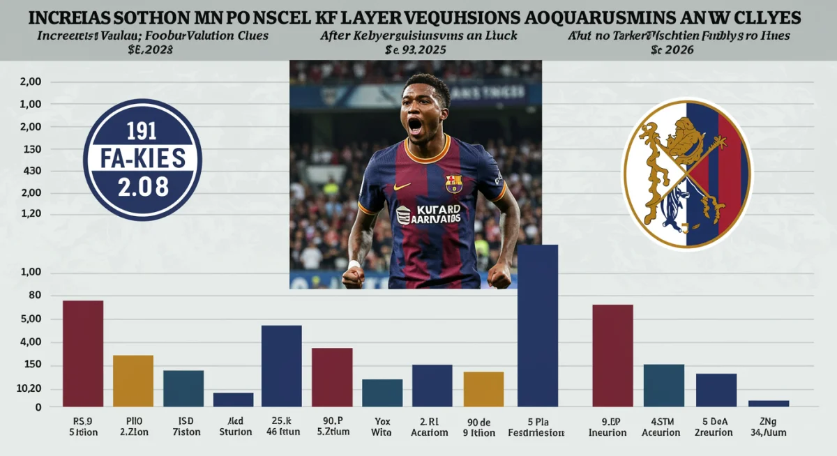 Infographic showing club market valuation increases post-2026 player transfers.