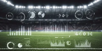 Data Analytics Driving 60% of High-Value Soccer Transfers by 2026 Data analytics dashboard over soccer field illustrating high-value transfer decisions