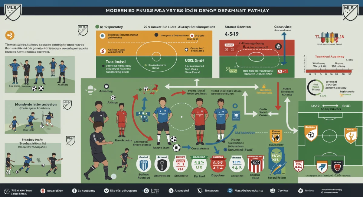 Infographic showing comprehensive MLS player development pathway