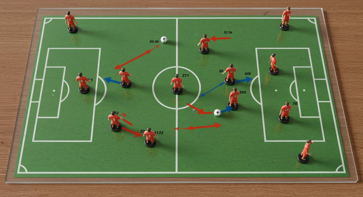 Tactical board illustrating defensive block formation and pressing strategies